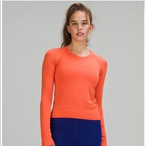 Lululemon Swiftly Tech Long Sleeve 2.0 Race Size 10 Solar Orange Sunny Coral